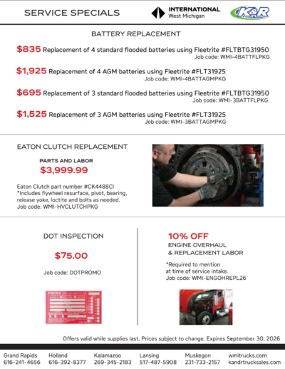 Truck Service Specials