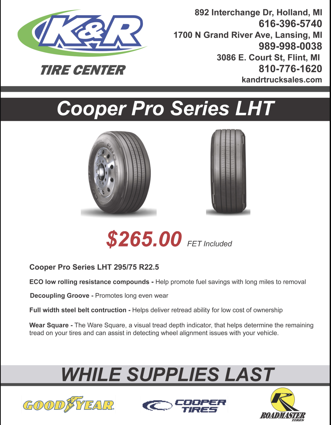 Cooper Pro Series LHT Truck Tires