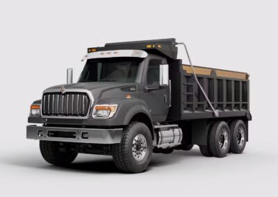 International Hv Dump Truck 615 Grey Cutout Grey Background