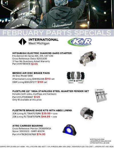 February Parts Specials