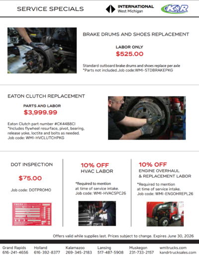 Truck Service Specials