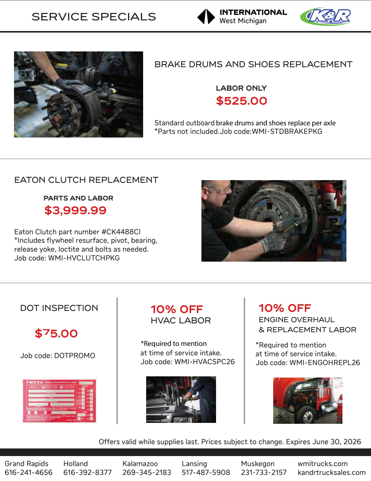 June Service Specials