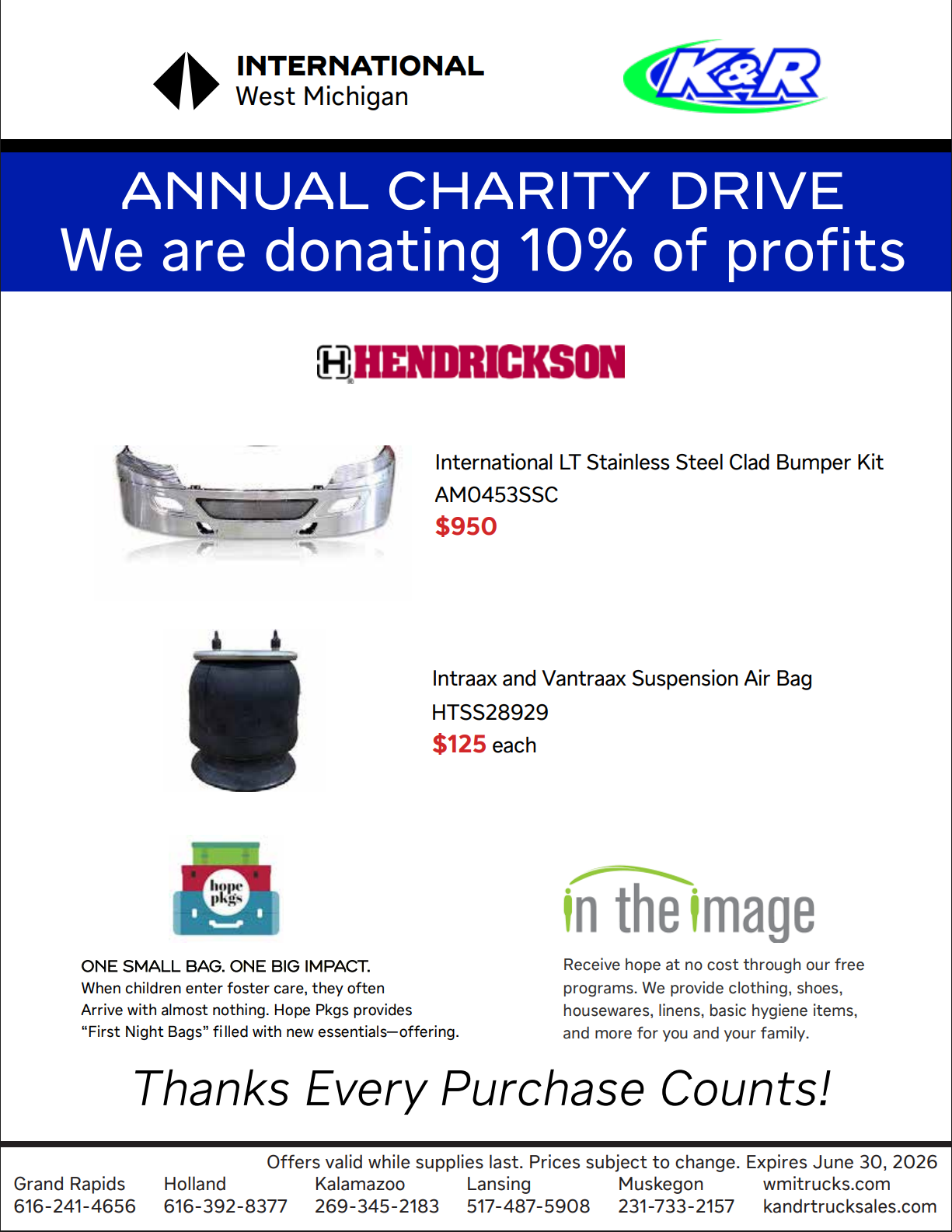 Parts Charity Hendrickson